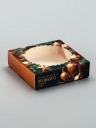 Коробка подарочная новогодняя, складная, с окном «Новогодний аромат» 11.5?11.5?3 см (комплект 5 шт) - фото 51255487