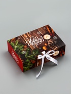 Коробка подарочная новогодняя, складная «Праздничный вечер», 16?11.5?5 см (комплект 5 шт) - фото 51255509