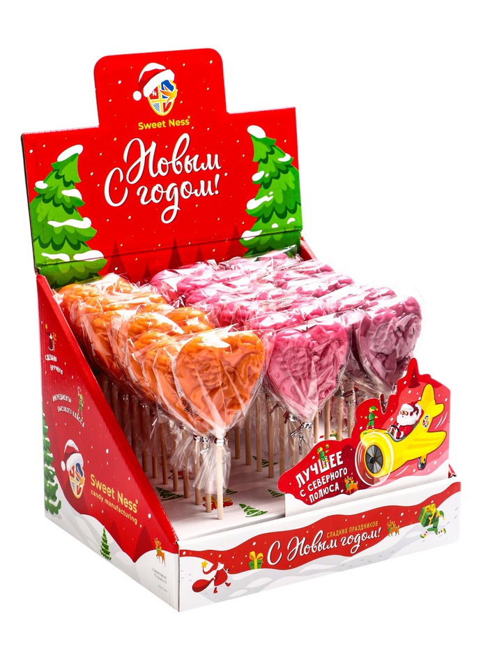 Карамель леденцовая фигурная Sweet Ness Символ года 2026 на сердце, 30 г - Фото 1