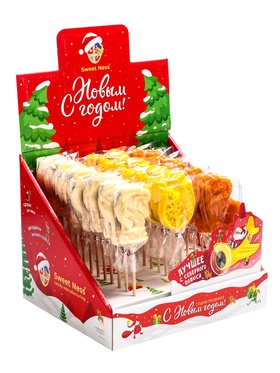 Леденец на палочке: клубника, ананас, мультифрукт, 24 г (комплект 36 шт)