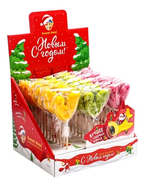 Леденец на палочке: апельсин, маракуйя, вишня, 24 г (комплект 36 шт)