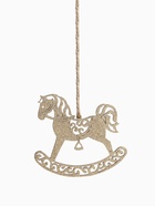 Ёлочное украшение новогоднее «Лошадка резная» 9×8 см, золото - Фото 2