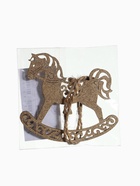 Ёлочное украшение новогоднее «Лошадка резная» 9×8 см, золото - Фото 4