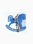 Ёлочное украшение новогоднее «Лошадка резная» 9×8 см, синее - Фото 4