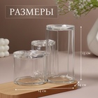 УЦЕНКА Органайзер для ватных палочек и дисков, с крышкой, 3 секции, 14×14×13 см, прозрачный - Фото 2