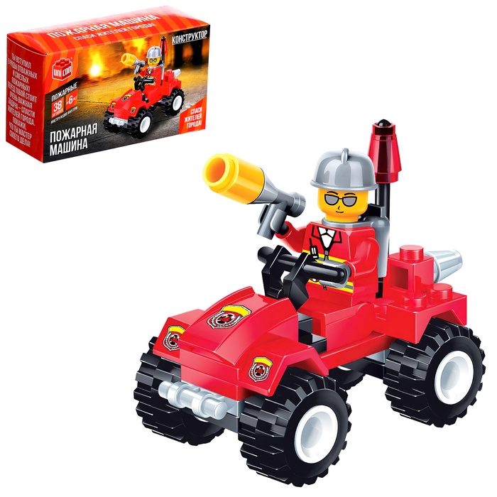 УЦЕНКА Конструктор «Пожарная машина», 38 деталей - Фото 1