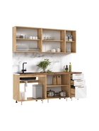 Кухонный гарнитур прямой «Ирис», с столешницей, 2000 мм, цвет браш вайт МДФ/дуб крафт - Фото 2