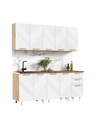 Кухонный гарнитур прямой «Ирис», с столешницей, 2000 мм, цвет браш вайт МДФ/дуб крафт - Фото 4