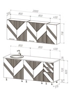 Кухонный гарнитур прямой «Ирис», с столешницей, 2000 мм, цвет браш графит МДФ/дуб крафт - Фото 4
