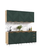 Кухонный гарнитур прямой «Ирис», с столешницей, 2000 мм, цвет браш мени грин МДФ/дуб крафт - Фото 3