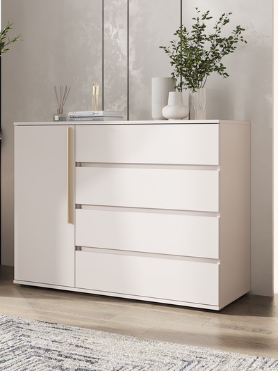 Комод напольный «Норд», 1 дверь, 4 ящика, 1200×450×900 мм, цвет кашемир/кашемир