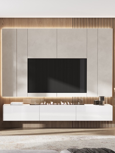 Тумба подвесная «Норд», 2400×346×330 мм, цвет белый глянец/белый