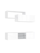 Гостиная «Норд», тумба 1500×350×330 мм, полка 1388×350×460 мм, цвет белый глянец/белый - Фото 2