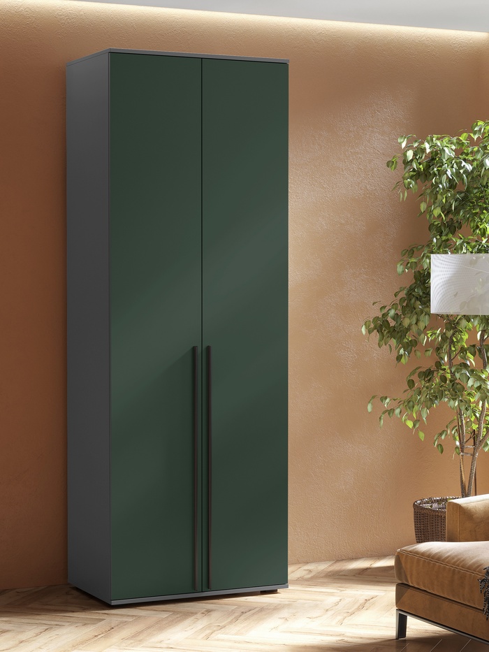 Шкаф прямой двухстворчатый «Норд», 800×510×2236 мм, цвет изумруд/графит - Фото 1