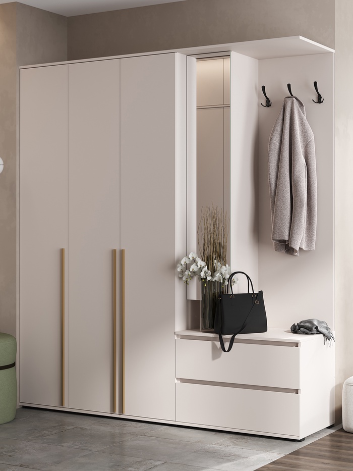 Прихожая «Норд», со шкафом, 2000×510×2236 мм, цвет кашемир - Фото 1