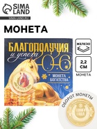 Монета новогодняя сувенирная «Благополучия и успеха», диам. 2.2 см - фото 116600973