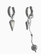 Серьги-трансформеры «Сердце», со стразами, цвет серебро - Фото 4