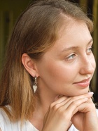 Серьги-трансформеры «Сердце», со стразами, цвет серебро - Фото 2