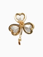 Брошь «Трехлистный клевер», цветной в золоте - Фото 2