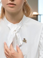 Брошь «Трехлистный клевер», цветной в золоте 10875389 - фото 16923501