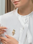 Брошь «Веточка с цветком жасмина», с эмалью, цветная - Фото 2