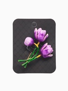 Брошь «Цветок тюльпана», фиолетовый, зелёная в золоте - Фото 5