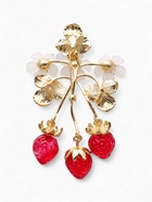 Брошь «Земляника с цветочками», цветная в золоте - Фото 2