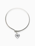 Набор 2 предмета: серьги, чокер «Обруч» сердце, цвет серебро - Фото 3