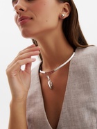 Набор 2 предмета: серьги, чокер «Обруч» сердце, цвет серебро - фото 58039015