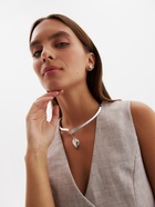 Набор 2 предмета: серьги, чокер «Обруч» сердце, цвет серебро - Фото 14