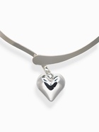 Набор 2 предмета: серьги, чокер «Обруч» сердце, цвет серебро - Фото 4