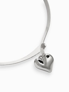 Набор 2 предмета: серьги, чокер «Обруч» сердце, цвет серебро - Фото 5