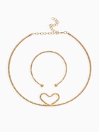 Набор 2 предмета: чокер, браслет «Обруч» сердце, цвет золото - Фото 2