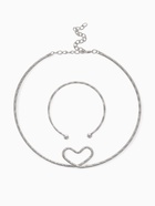 Набор 2 предмета: чокер, браслет «Обруч» сердце, цвет серебро - Фото 2