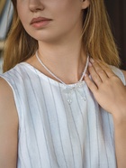 Чокер «Хрустальный бантик», жемчужные бусины, белый в серебре, 33 см + 5 см доп, цепочка - Фото 2