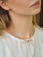 Чокер «Хрустальный бантик», розовый в золоте, 37 см + 5 см доп, цепочка - фото 52745022