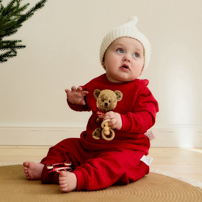 Костюм детский (свитшот, брюки) «Крошка Я. Новогодние медвежата», рост 92-98 см - Фото 1