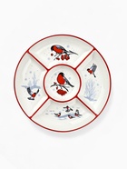 Менажница новогодняя «Снегири», 25.5×3 см, ручная работа, стекло - Фото 2