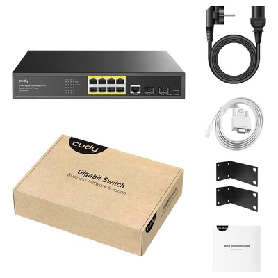 Коммутатор Cudy GS2008PS2, L2, 120 Вт, управляемый