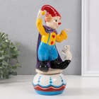 УЦЕНКА Фигурка музыкальная «Клоун с пёсиком, стоит на шаре», керамика, 9×10×20.7 см - Фото 2