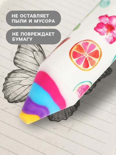 Ластик фигурный, карандаш, МИКС