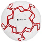 Футбольный мяч ONLYTOP, машинная сшивка, 32 панели, р. 5, PVC, резиновая камера, белый, красный - фото 6622874