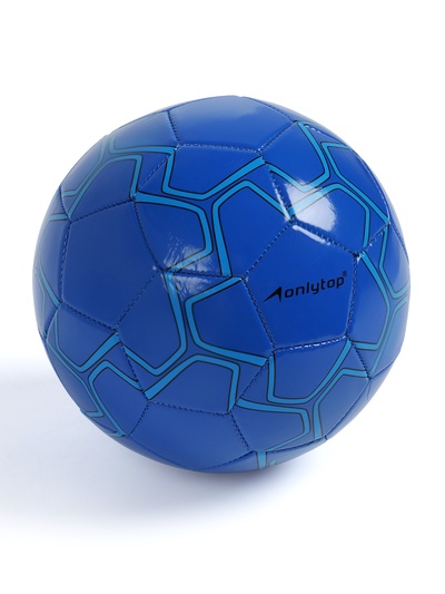 Футбольный мяч ONLYTOP, машинная сшивка, 32 панели, р. 5, PVC, резиновая камера, синий