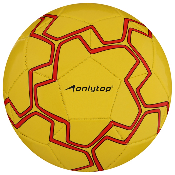 Футбольный мяч ONLYTOP, машинная сшивка, 32 панели, р. 5, PVC, резиновая камера, жёлтый - Фото 1
