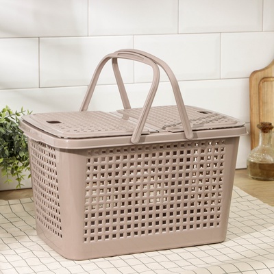 УЦЕНКА Корзина для пикника 35.5×23×20 см «Мини», цвет светло-коричневый