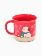 Кружка новогодняя керамическая «Зимний снеговик», 400 мл, ручная работа - Фото 2