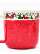 Кружка новогодняя керамическая «Новогодняя деревушка», 350 мл, ручная работа - Фото 3