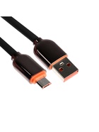 УЦЕНКА Кабель MicroUSB - USB, 2.4 A, оплётка PVC, 1 метр, чёрный - Фото 1