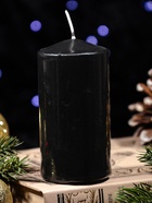 Свеча цилиндр с накаткой «Лошадь в профиль», 50×100 мм, чёрная - Фото 3