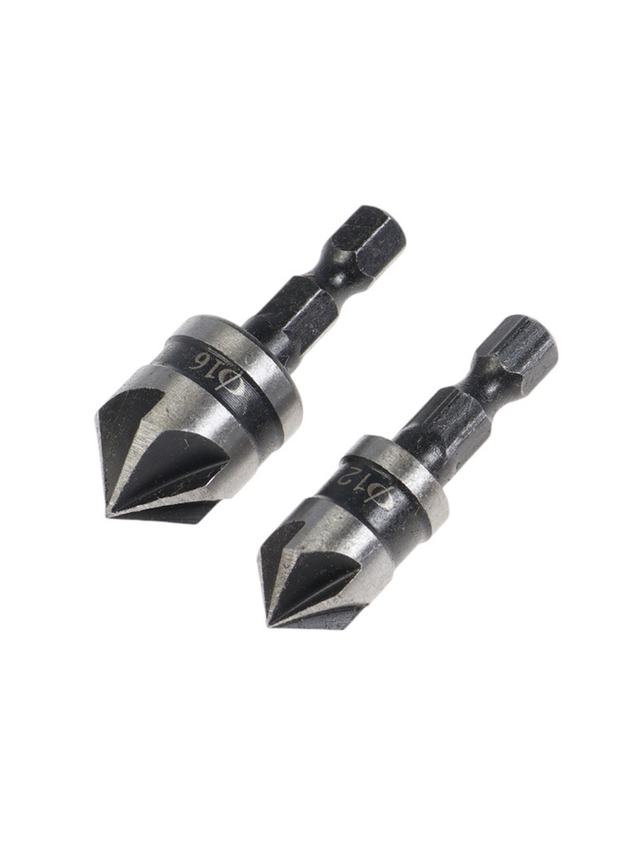 УЦЕНКА Набор зенкеров ТУНДРА, 12, 16 мм, по дереву, пластику, цветным металлам, 2 шт. - Фото 1